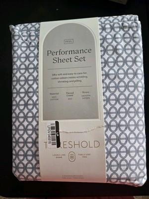 Threshold Performance Full Size Sheet Set 400 Thread Count New | eBay