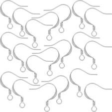 20 Silver Plated Earring Hook Wires Findings Jewelry