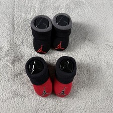 NEW Nike Air Jordan Jumpman Baby Booties Sock 2 Pack Red Black Newborn 0-6 Month