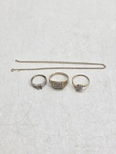 9ct Scrap Gold Bundle 6.93 g 3x Rings And 1x Necklace Chain Hallmarked
