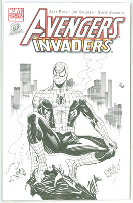 AVENGERS INVADERS #1 DYNAMIC FORCES SIGNED PABLO MARCOS SPIDER-MAN SKETCH B COA