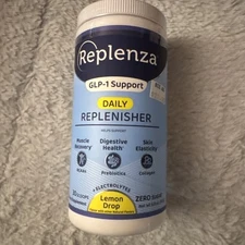 Replenza GLP-1 Support Daily Replenisher Electrolytes Lemon Drop SEALED 09/2026