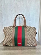 Gucci borsa vintage Boston GG tela pelle beige donna usata dal Giappone