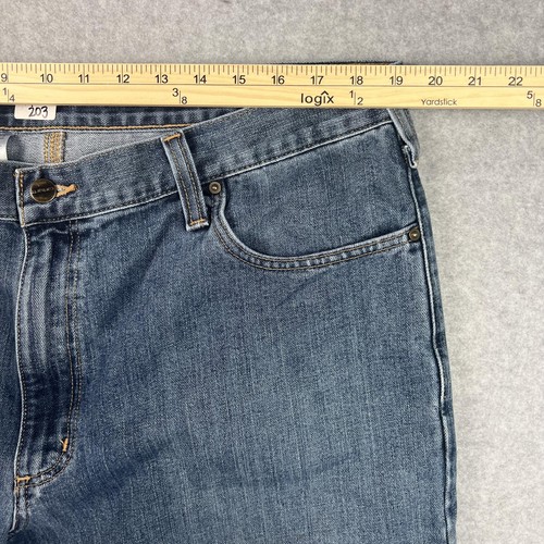 Carhartt Jeans Mens 40 Blue Relaxed Fit Denim Pants Straight Leg Workwear - Afbeelding 2 van 12