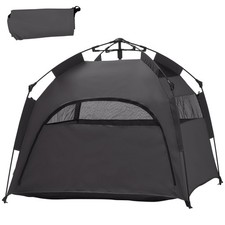 Portable Dark Gray Dog Tent for Large Breeds - Ideal for Outdoor Adventures