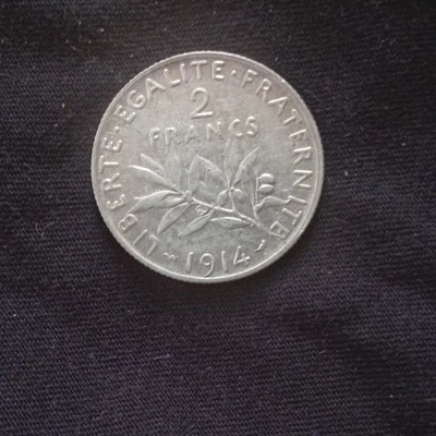 2 Francs France Semeuse 1914 10.02g - Photo 1/2