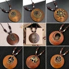 Retro Style Wooden Beads Pendant Necklace Tibetan Long Sweater Chain Jewelry Hot