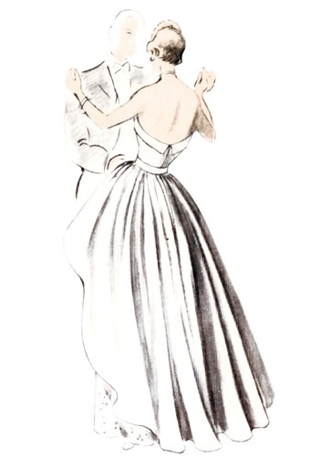 Vogue Vintage 1940s Reissue Couturier Wedding Gown Red Carpet Dress Pattern 1963 - Picture 3 of 7