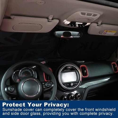 Car Windshield Sun Shade Front Window Sun Visor Privacy Shades for Mini Cooper - Picture 8 of 9