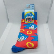New Sonic The Hedgehog Size 10-13 Novelty Red High Length Socks Sonic BIOWORLD