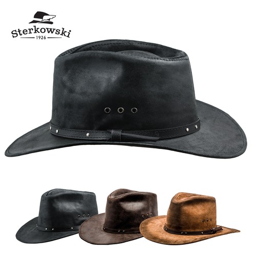 Sterkowski buckaroo in pelle Cappello Western CONTADINO Outback Cowboy  Vintage Party | eBay