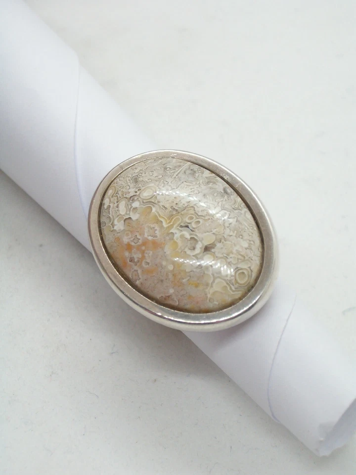 ANELLO in ARGENTO 925 con AGATA naturale - pietra dura - pietre dure - - Immagine 3 di 4