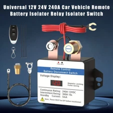 Universal 240A Remote Battery Disconnect Switch w/LED Voltmeter Details for Car