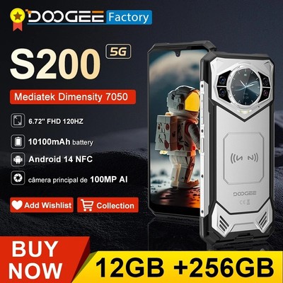 2024 DOOGEE S200 X Rugged 5G Phone 32GB+512GB AI 100MP/20MP NV 6.72'' Dual Screen