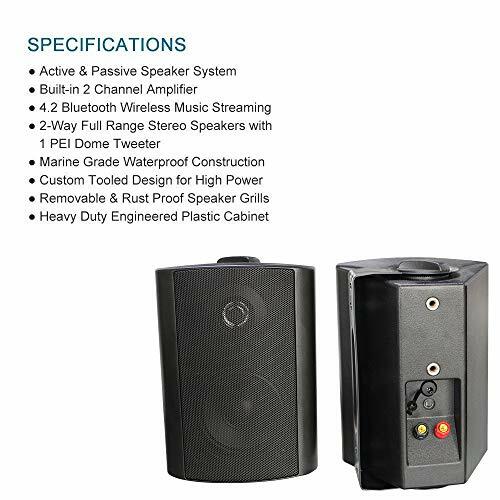 Herdio Outdoor Bluetooth Speakers Waterproof Patio Deck Wall Mount