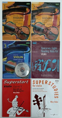 6x VIOLIN Examination Test Exam Books + 1 CD Superstart Superstudies Grade 1 2 3