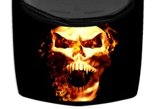 Scream Flame Skull Fangs Truck Hood Wrap Vinyl Car Graphic Decal Black Abstract