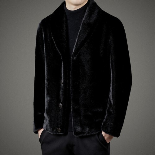 Fur All-in-one Jacket Men's Reversible Fur Jacket Short Thickened Warm Mink Fur - Picture 12 of 13