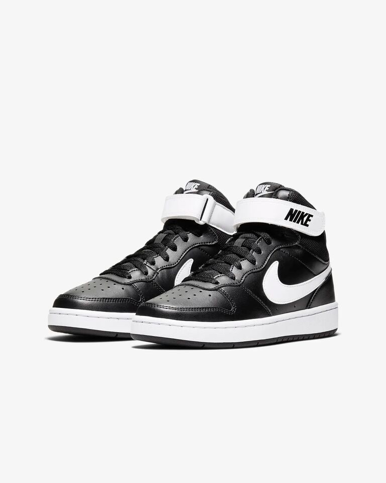 Big Kid's Nike Court Borough Mid (GS) Black/White CD7782 010
