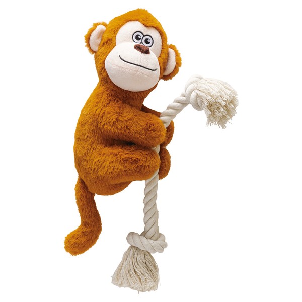 Karlie Hundespielzeug Kletter Affe Braun Mit Baumwollseil 40 Cm Squeaker-image