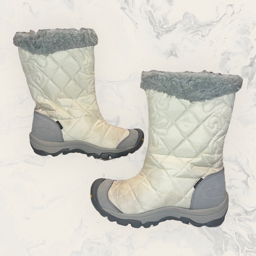 Stivali da neve Keen Dry Warm 200 grammi isolati impermeabili grigio avorio donna taglia 6