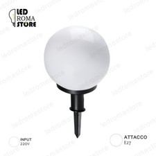 LAMPADA LED A SFERA GLOBO GIARDINO ESTERNO E27 MAX 25W CON PICCHETTO 250*510MM