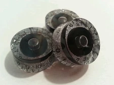 3 Guitar speed volume / tone knobs. Black/Sliver. JAT CUSTOM GUITAR PARTS