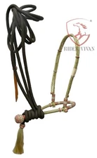 Bosal Set 40 Plaits,Horse Bosal Natural/Cherry,Bosal Set Brown Nylon Mecate Rein