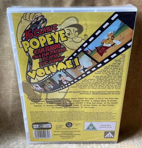 PC2PSP DIBUJOS ANIMADOS CLÁSICOS 16 DIBUJOS ANIMADOS CLÁSICOS POPEYE - COMPATIBLE CON PC Y SONY PSP - Imagen 3 de 3