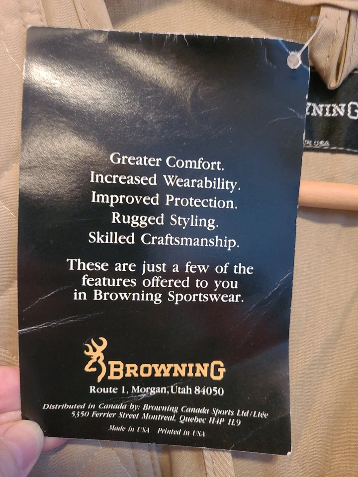 NEW Quilted Pads Browning hunting vest Nomad Medium Dacron Cotton Back Pouch - Image 4 of 4