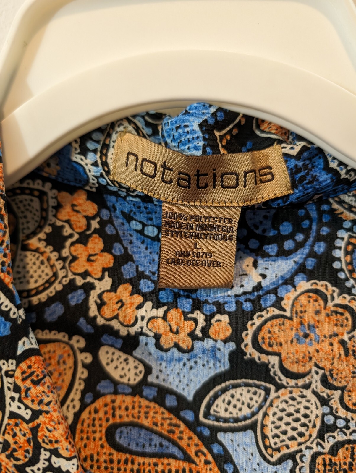 Women's Notations, size large, polyester button-d… - image 2