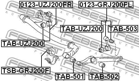TAB-503 FEBEST Tie Bar Bush for LEXUS,TOYOTA,TOYOTA (FAW)