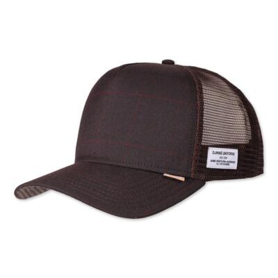 Djinns HFT Trucker Cap GlenCheck brown Basecap Kappe Mütze Meshkappe Basic Hat 