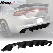 Fits 15-23 Dodge Charger Base SXT Rear Bumper Lip Diffuser Matte Black PP