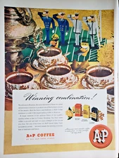 Army Navy Game A&P Coffee Print Ad Vintage Ephemera Wall Decor  1946