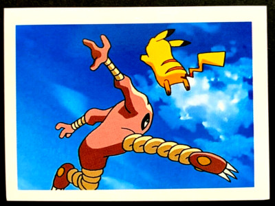 POKEMON ASH CHAMPION Sticker EM #031 PIKACHU VS HITMONLEE South America Edition