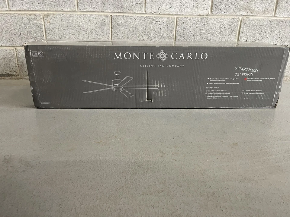 Monte Carlo  5VMR72OZD  72``Ceiling Fan  Vision 72  Oil Rubbed Bronze - Image 4 of 4