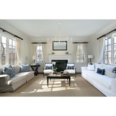 Chandelier White Rustic Farmhouse Dining Living Room Ceiling 6 Light Fixture 54''
