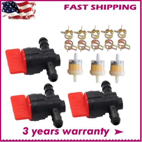 1/4" Shut Cut Off Valve Clamp For Briggs & Stratton 3Kit Line Fuel Gas Filter