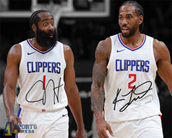 【サイン入り】　LAREINE アー写　ラレーヌ Kawhi Leonard James Harden LA Clippers Signed Photo Autograph