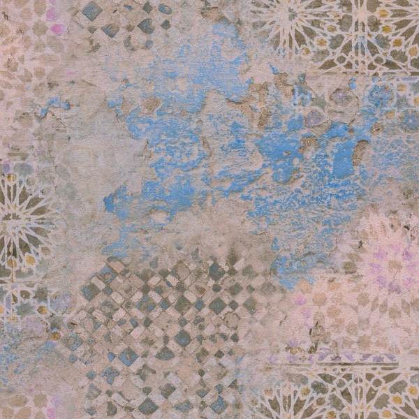 Eur 3,94/Qm / Tapete As Creation 37858-1 Patchwork Vintage Creme Beige Hellblau-image