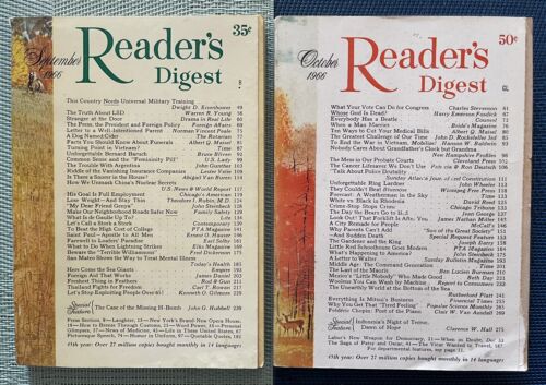 1966 September October READERS DIGEST MAGAZINES Vintage History Art Lot Of 2 - Picture 1 of 2