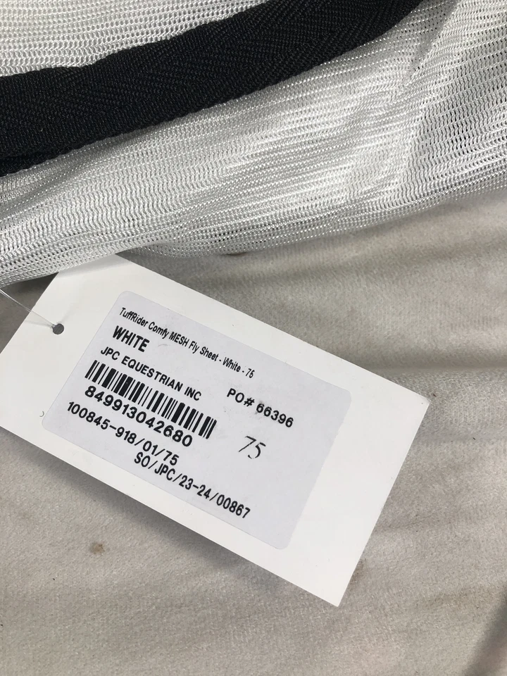 Tuff Rider Comfy Mesh Fly Sheet 75 White/Black - Image 2 of 4