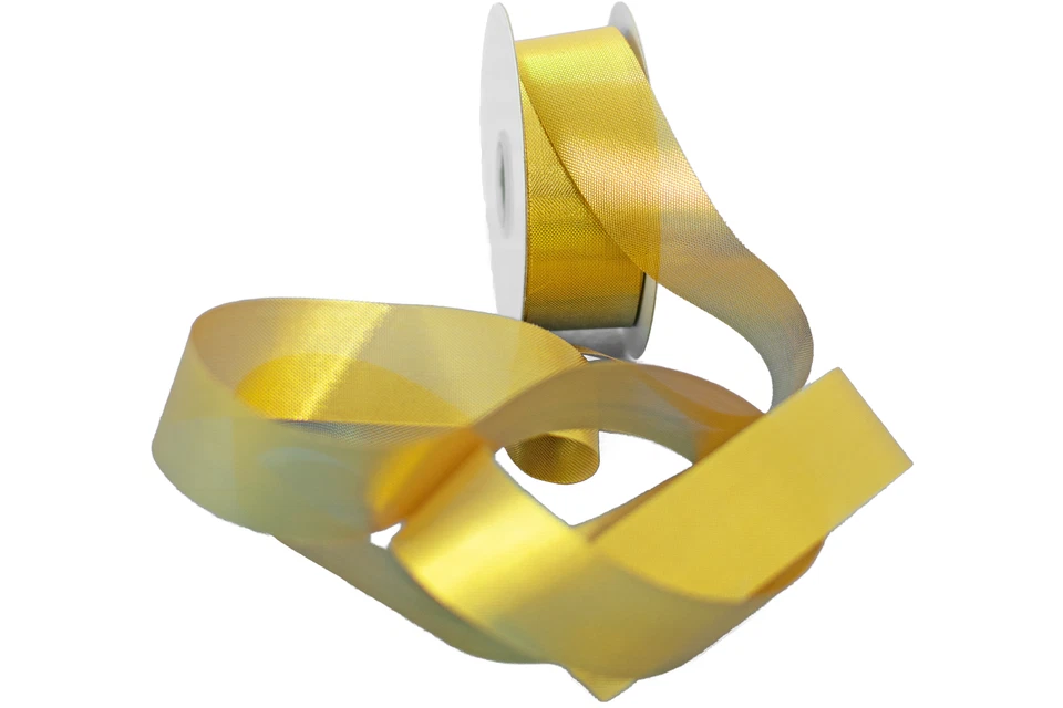 3 Rolls 1in Gold Ribbon Deco Mesh No-Wire Holidays Christmas Bows Gift Wrapping - Image 3 of 4
