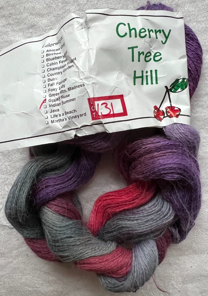 Cherry Tree Hill Suri renda pintada à mão 1 Hank "Gypsy Rose" 100% Suri Alpaca - Imagem 2 de 3