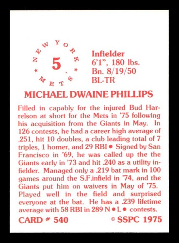 1975 SSPC 416-629 EX-MT/NM Pick From List All PICTURED - Picture 207 of 353