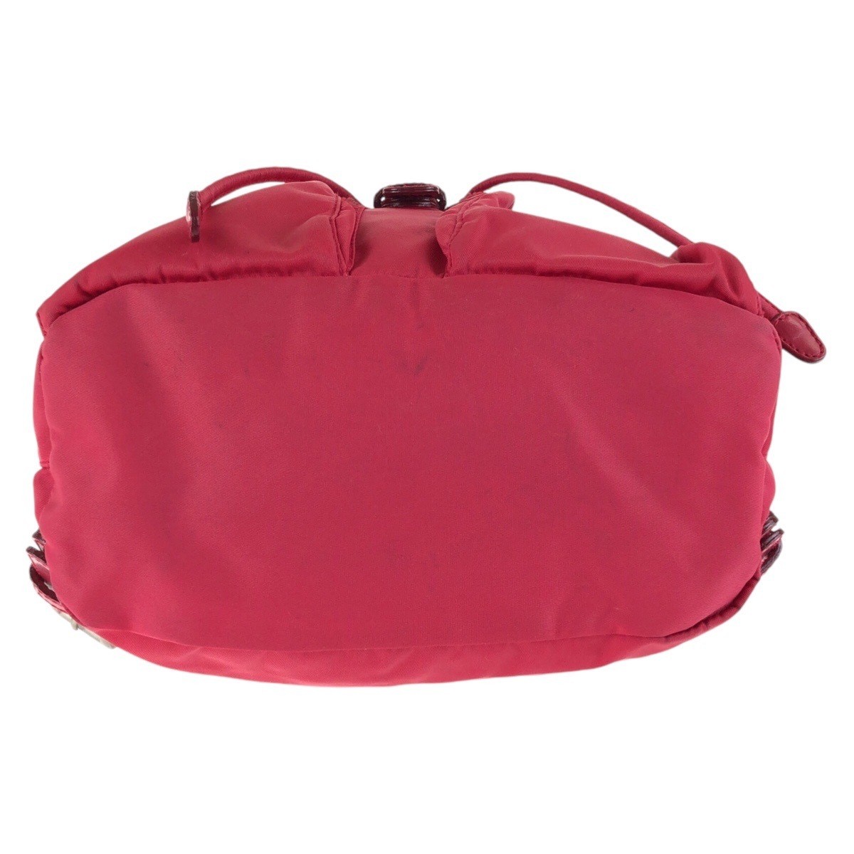 PRADA Tessuto Triangle Logo Plate Red Silver Hardware Nylon Leather Rucksack Day thumbnail 10