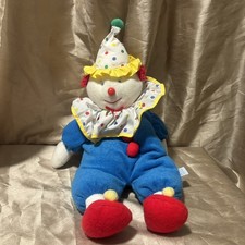 Eden Plush Clown Vintage 20 Blue Terry Cloth Polka Dot Lightly Used