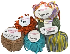 Lot of 6 Vintage Trendsetter Yarns – Joy, Fatigues, Balboa, Marbella, Checkmate