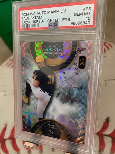 Paul Skenes 2024 WC Auto Mania National Exclusive Fighter Jets PSA 10 GEM POP 1